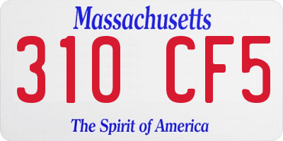 MA license plate 310CF5