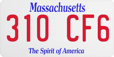 MA license plate 310CF6