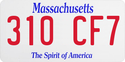 MA license plate 310CF7