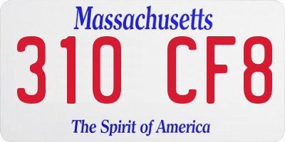 MA license plate 310CF8