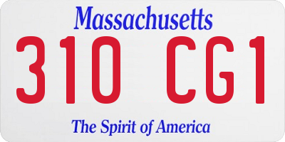 MA license plate 310CG1