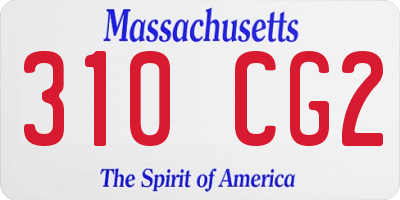 MA license plate 310CG2