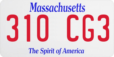 MA license plate 310CG3