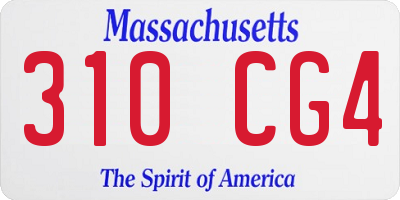MA license plate 310CG4