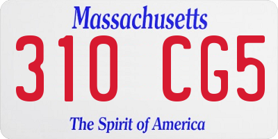 MA license plate 310CG5