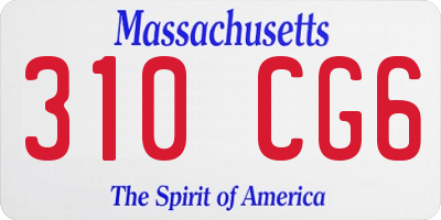 MA license plate 310CG6