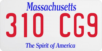 MA license plate 310CG9