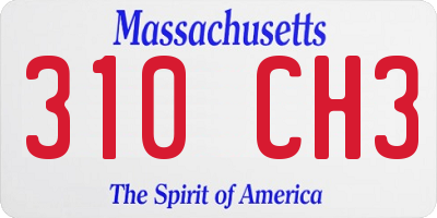 MA license plate 310CH3