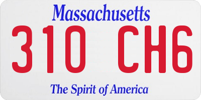 MA license plate 310CH6
