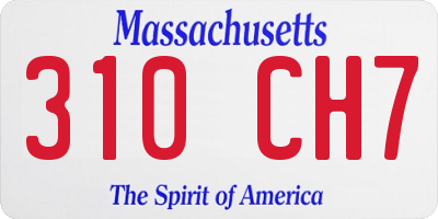 MA license plate 310CH7