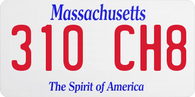 MA license plate 310CH8