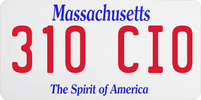 MA license plate 310CI0
