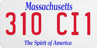 MA license plate 310CI1