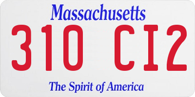 MA license plate 310CI2