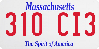 MA license plate 310CI3
