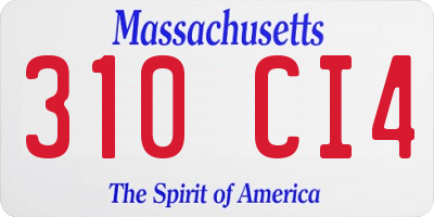 MA license plate 310CI4