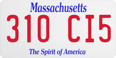 MA license plate 310CI5