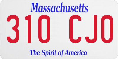 MA license plate 310CJ0