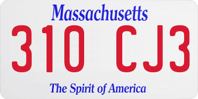 MA license plate 310CJ3