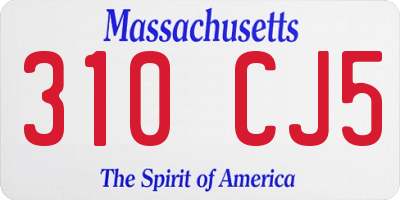 MA license plate 310CJ5