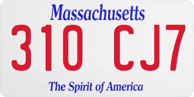 MA license plate 310CJ7