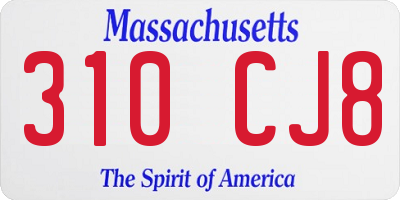 MA license plate 310CJ8