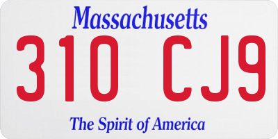 MA license plate 310CJ9
