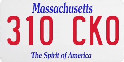 MA license plate 310CK0