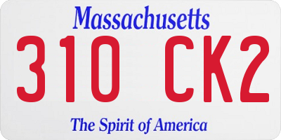 MA license plate 310CK2
