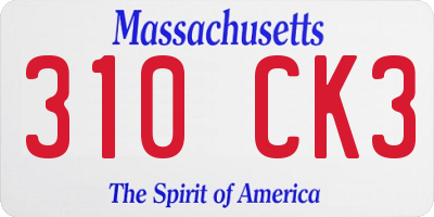 MA license plate 310CK3