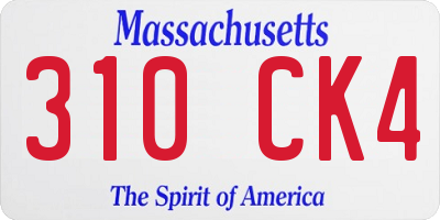 MA license plate 310CK4