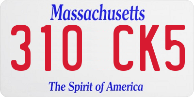 MA license plate 310CK5