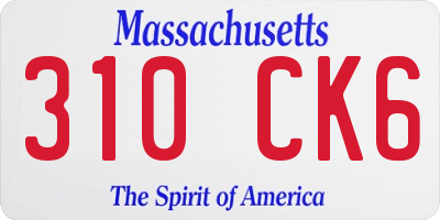 MA license plate 310CK6