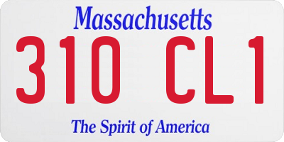 MA license plate 310CL1