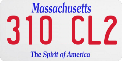MA license plate 310CL2