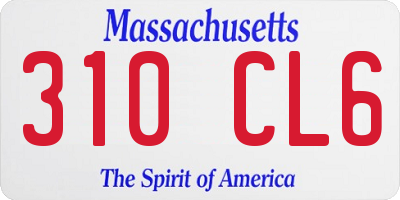 MA license plate 310CL6