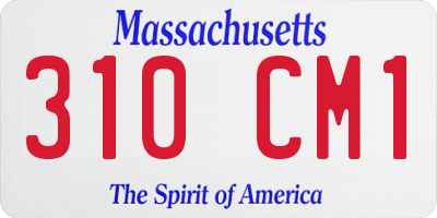 MA license plate 310CM1