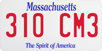 MA license plate 310CM3