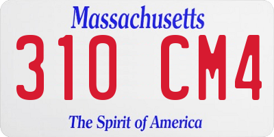 MA license plate 310CM4
