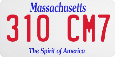 MA license plate 310CM7