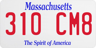 MA license plate 310CM8