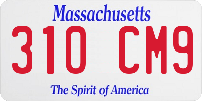 MA license plate 310CM9