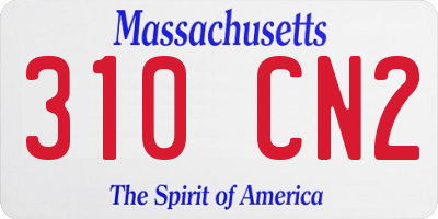 MA license plate 310CN2