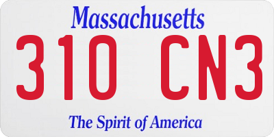 MA license plate 310CN3