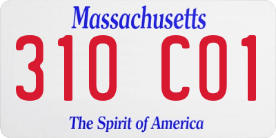 MA license plate 310CO1