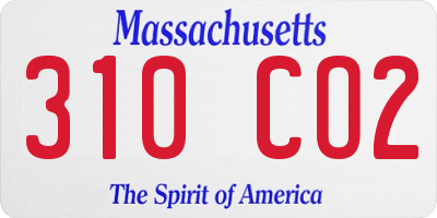 MA license plate 310CO2