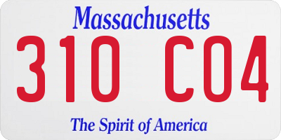 MA license plate 310CO4