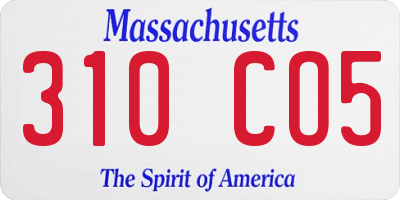 MA license plate 310CO5
