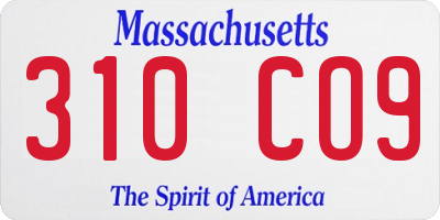 MA license plate 310CO9