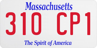 MA license plate 310CP1